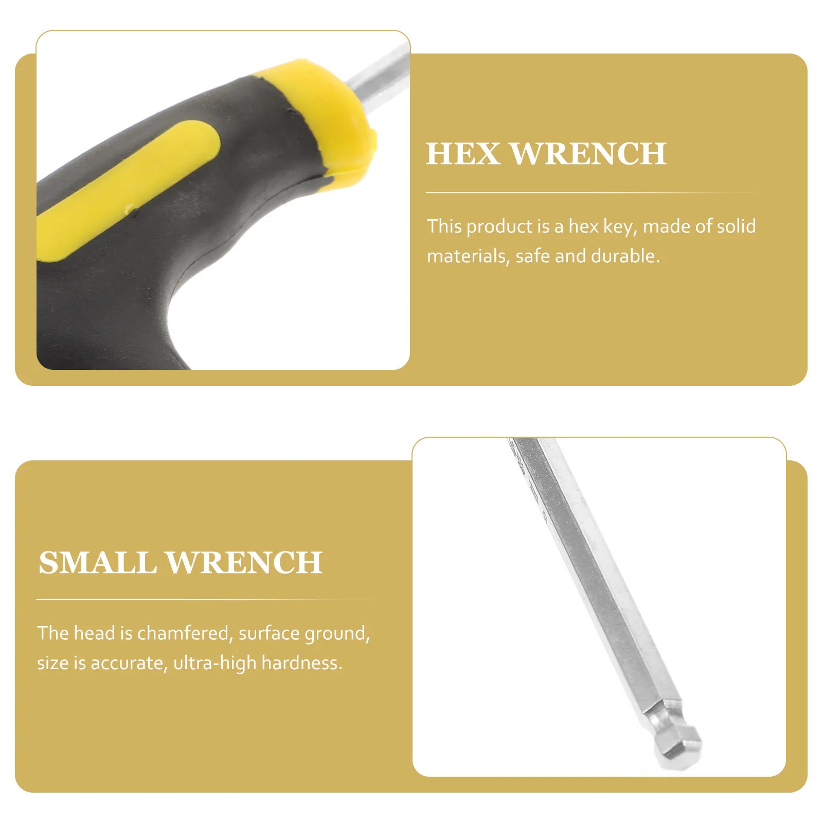 

2Pcs T Handle Ball End Hex Key High Strength Alloy Steel Durable Mechanical Tool for Car Motorcycle Repair and Woodworking