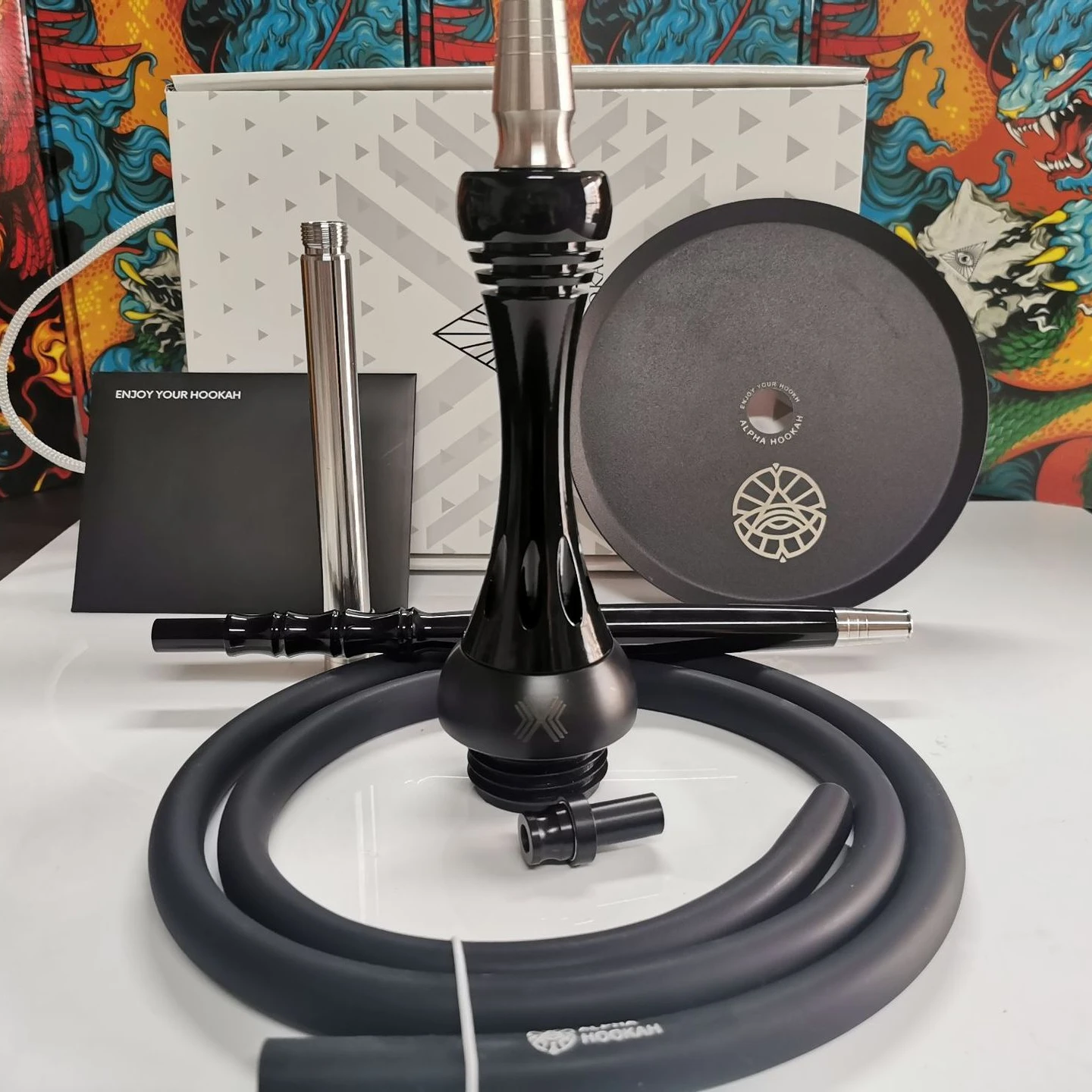 

High Quality New Version Popular Russian Hookah Stainless Steel Chicha Russian Model X Alpha X Shisha Alpha Hookah with Gift Box