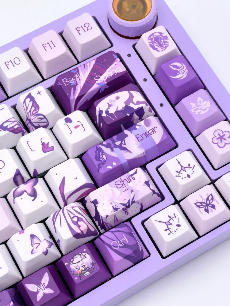 140+ Keys Castorice Keycaps Honkai Star Rail Customized Cherry Profile Keyboard Caps Cosplay Doujin Gifts