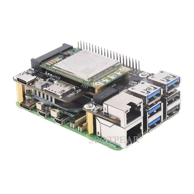 Raspberry Pi 5 Gigabit Ethernet Hub USB, 4G, PCIe para MinipCIe, RJ45, HAT, SIM7600G-H, EG25-G