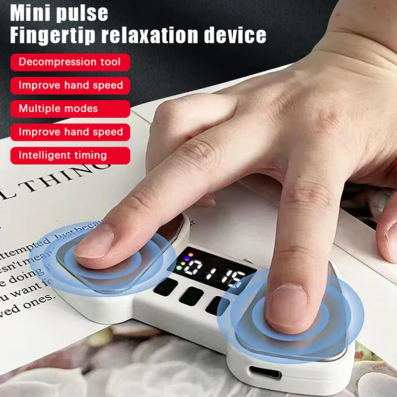 Portable Mini Finger Massager Micro-current Electric Pulse Knuckle Massager Fingertip Pain Relief Relaxation Health Machine