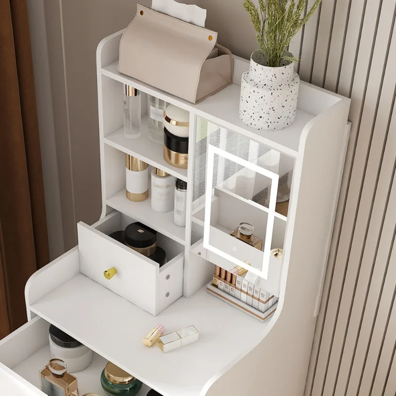 Carro de almacenamiento rodante blanco portátil con cajones, carrito organizador multifuncional para dormitorio, baño, cocina, organización del hogar