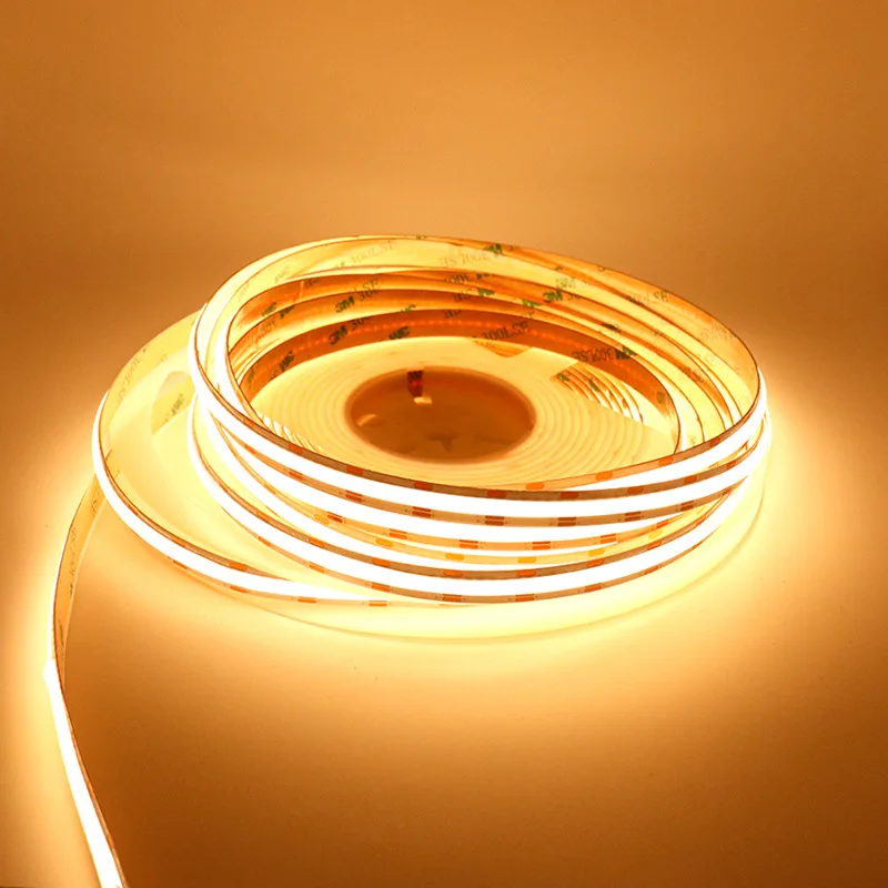 10m 24V COB CCT LED Strip 608/624/840leds High Brightness 2700k-6500k Dual Color Dimmable Flexible Soft Tape Linear Lighting