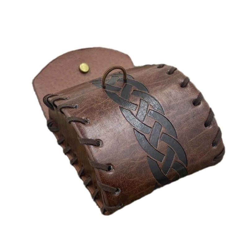 Medieval Belt Bag PU Leather Coin Purse Cube Bag Small Bag for Adult