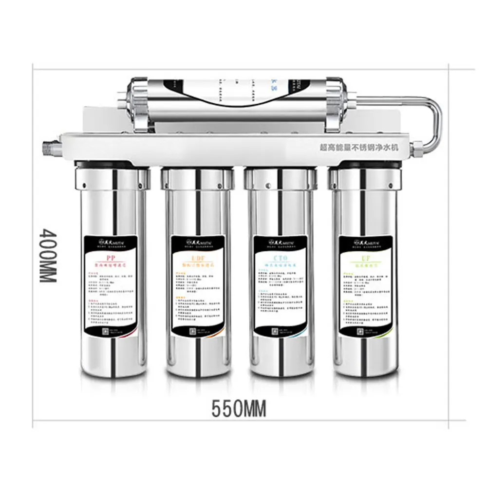 إصدار 2025 منقي مياه إزالة الترسبات للمطبخ من الفولاذ المقاوم للصدأ فلتر مياه الشرب المباشر Purificador de agua قابل للشرب