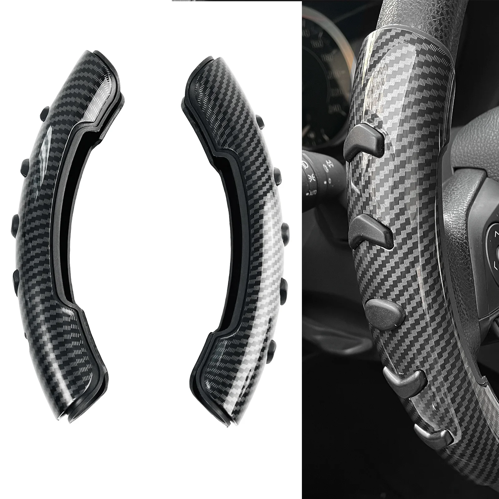 

1 Pair Car Steering Wheel Cover Ultra-thin Carbon Fiber Look Non-slip Universal Fit Wheel Protector for Chevrolet Opel Ford