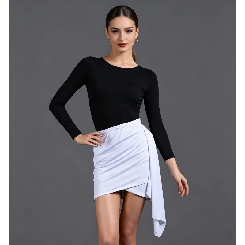 

Adult Women Latin Dance Skirt Irregular Short Skirt Fashion Ballroom Tango Salsa Cha Cha Training Practice Performance Dancewear