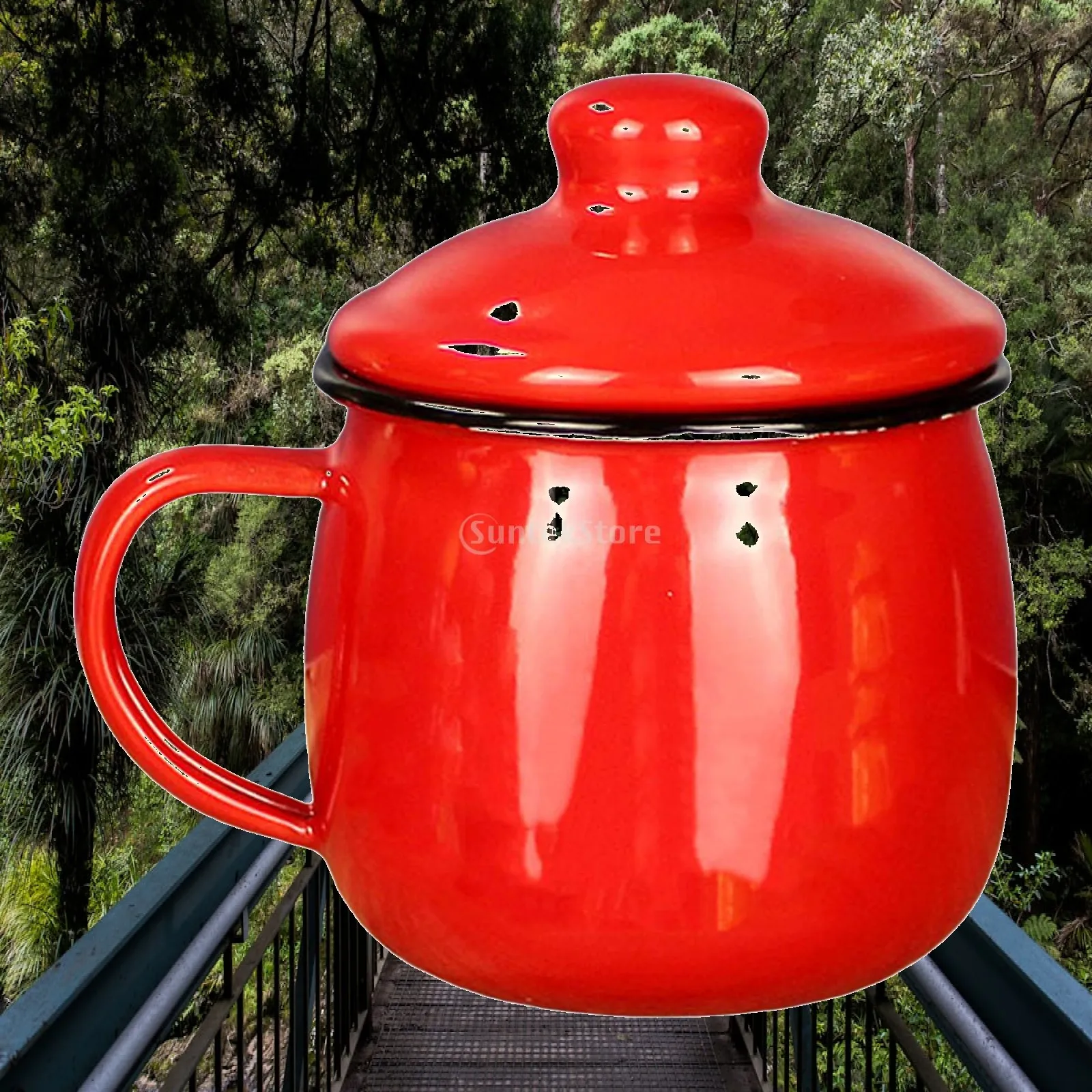 380ml Creative Enamel Mug Rustproof Handmade Tea Coffee Cup for Travel Picnic Home Gift Use