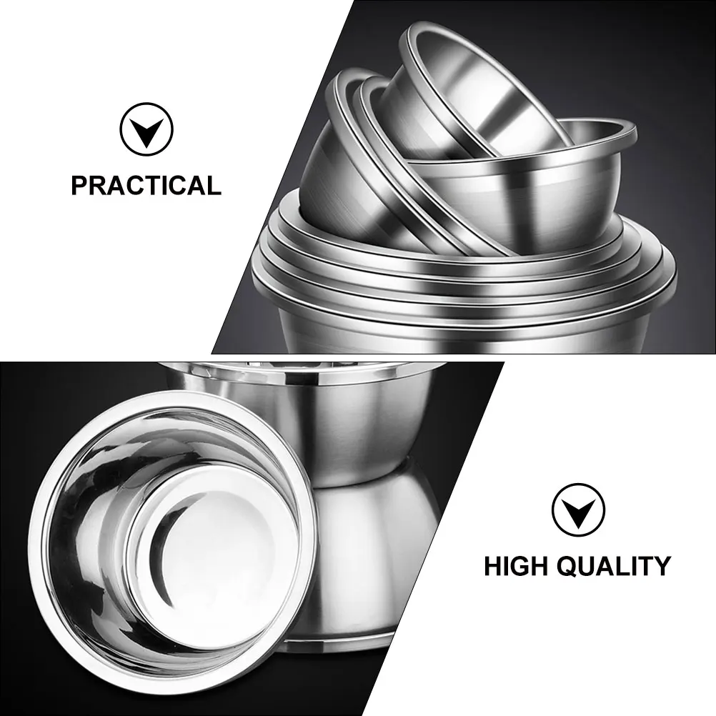 

1Pcs Stainless Steel Seasoning Bowl Anti-Rust Deep Mixing Egg Beating Salad Holder Kitchen Tool Egg Beating Bowl