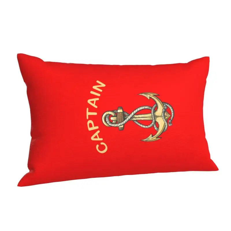 Custom Nautical Captain Anchor Luxury Throw Pillow Cover Sailor Adventure Pillowcases Rectangle