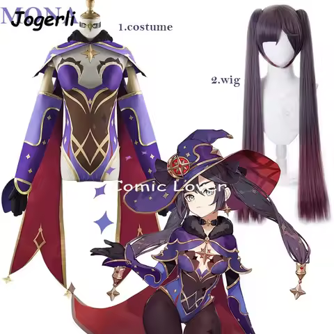 Genshin Impact Mona Cosplay Costumes Character Outfit Lolita Style Anime Kawai Wig Women Roleplay Dressesv;6'h,8;r.