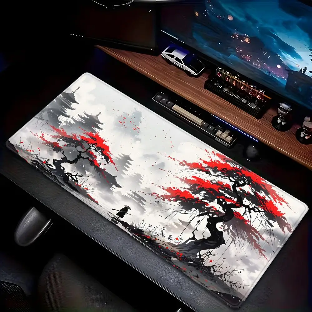 

Cute XXL HYBXAXC Red Sun and Koi Mouse Pad HD Desk Pad Extended Gaming Keyboard Mats Large 90x40cm XXL Gamer 800X400MM Mousepad
