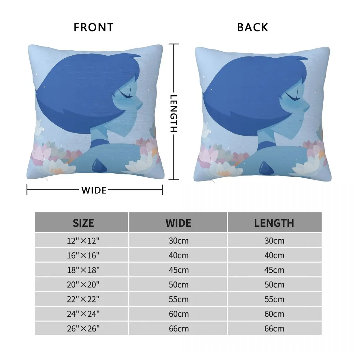 Pastel Lapis Lazuli Steven Universe Square Pillowcase Polyester Linen Velvet Pattern Zip Decorative Bed Cushion Cover 45x45