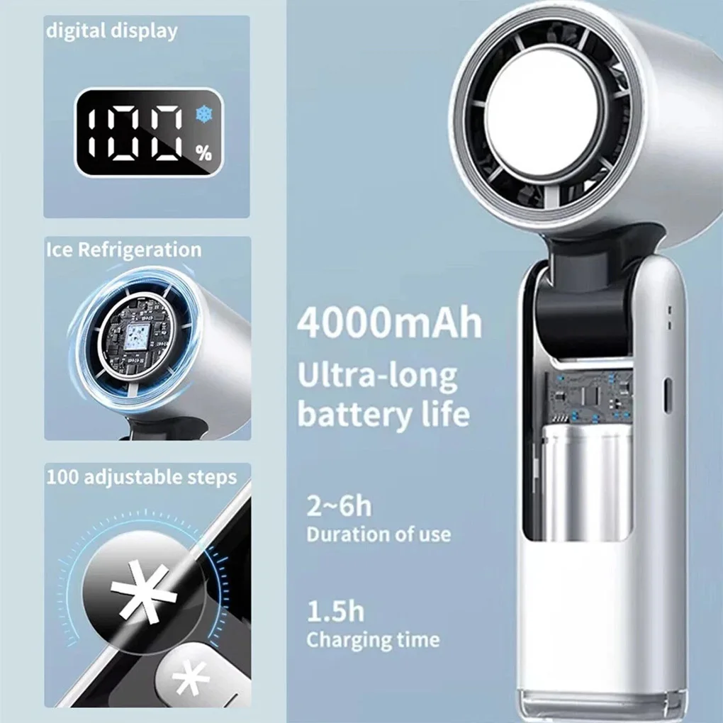 

Мини-ледяной компресс, ручной вентилятор, скорость ветра, регулируемый USB перезаряжаемый портативный вентилятор, уличный турбо-вентилятор на шею, ручной складной