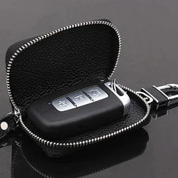 Leather Wallet Car Key Case Zipper Car Emblem Badge Keychain Bag for Vespa piaggio new fly gts super 300 Gilera Nexus 500