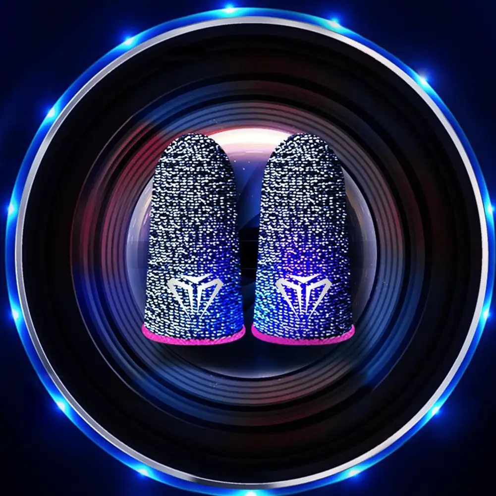 1 Pair Finger Sleeve for PUBG Breathable Sweatproof Fingertip Cover (Pink)