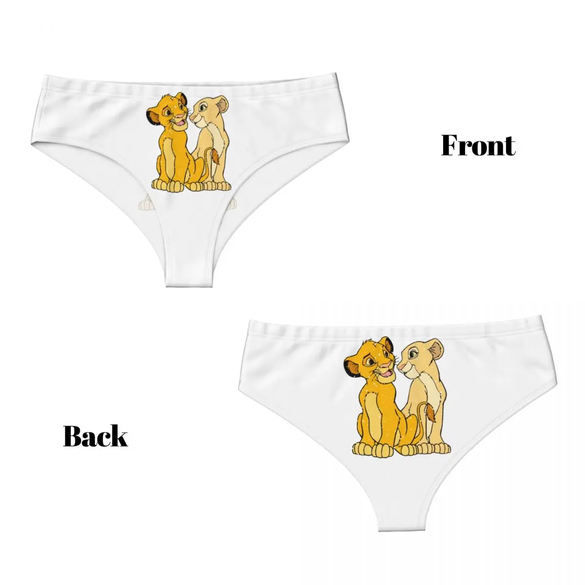 Custom Women Baby Nala And Simba From The Lion King Brief Panties Female Funny Cartoon Movie Hakuna Matata Underwear Underpants