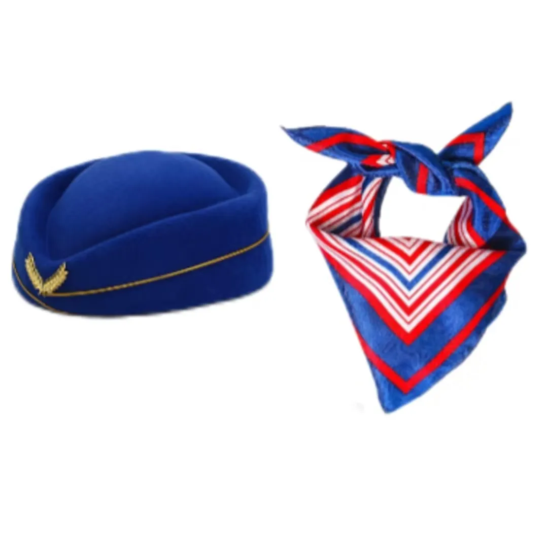 Women's Stewardess Costume - Stewardess Costume for Women Women Flight Attendant Hat with Gloves Scarf SunglassesCosplayCostume image 4
