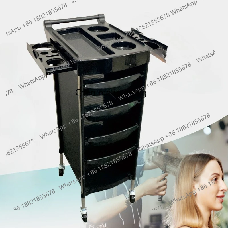 

Barber shop multi-layer removable storage rack household portable floor tool cart