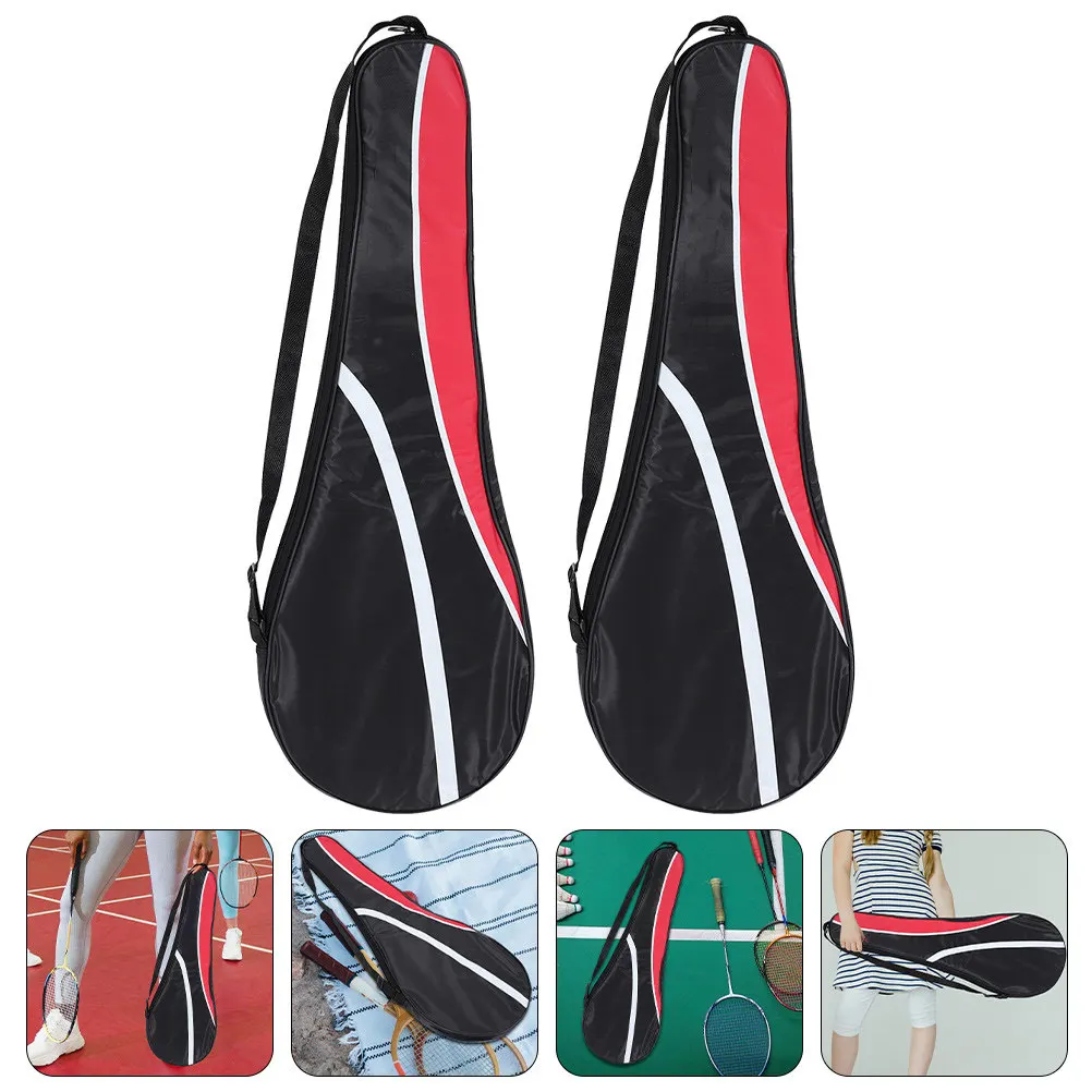 2Pcs Portable Badminton Racket Bag Oxford Cloth Material Multi-Function Pouch Organizer Daily Use Accessories Badminton Bag