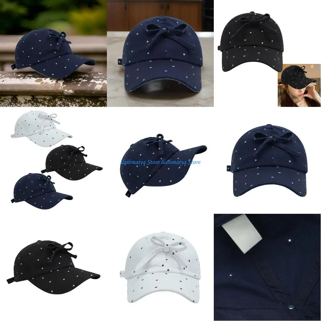

573B Stylish Baseball Caps Round Dot Pattern Caps Multifuntional Hat Fashion Caps Cotton Texture for Shopping and Travel
