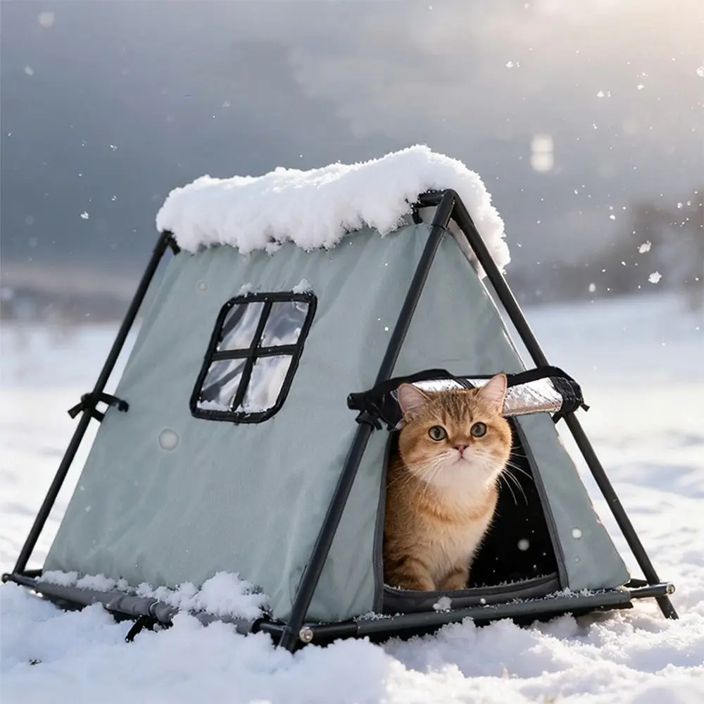 Tenda per animali domestici portatile minimalista per esterni Tenda per tenda per gatti calda Oxford Tenda pieghevole impermeabile per gatti Feral da campeggio