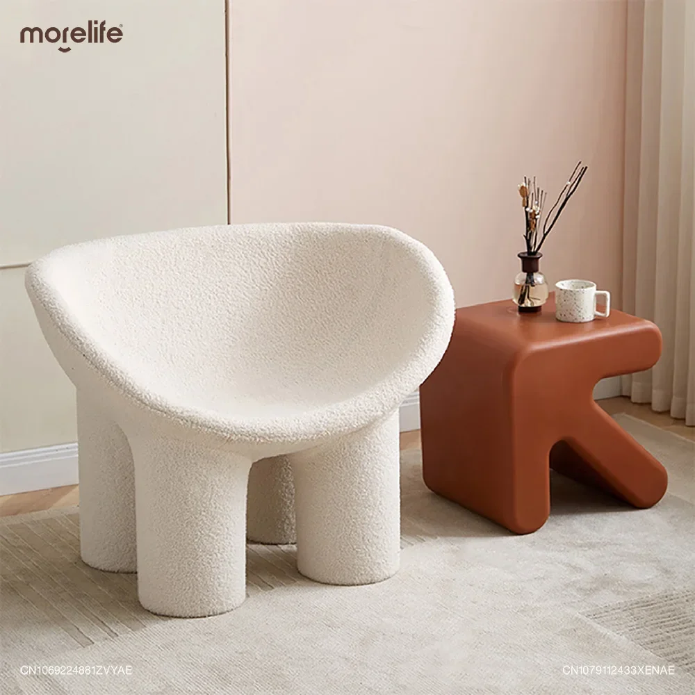 Nordic Plastics Stools Creative Single Sofa Chairs Living Room Chair Instagram Style Casual Elephant Leg Chair Stool Furniture