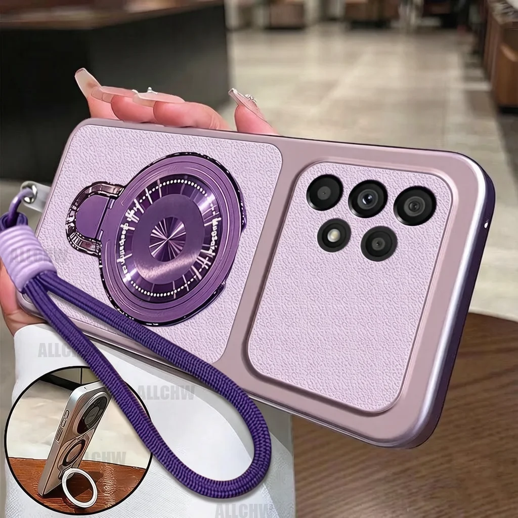 For MagSafe Magnetic Stand Bracket Lanyard Case For Samsung Galaxy A13 A23 A33 A53 A73 A12 A22 A32 A52 A52S 4G 5G Soft Cover
