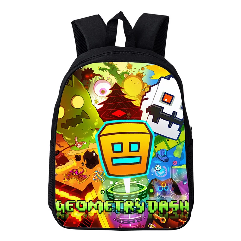 

Angry Geometry Dash Backpacks Waterproof Children School Bags Kids Kindergarten Backpack Toddler Girl Boy Cartoon Rucksack Gift