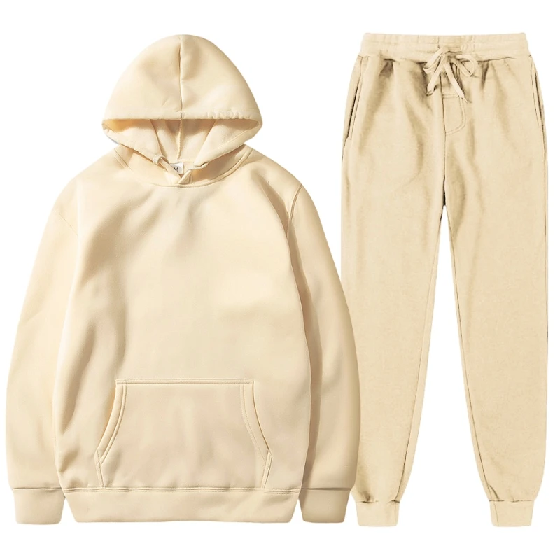 Men\'s Sweatsuit Set Hoodies + Sweatpants Sports Women\'s Suit Track Suits Mens Clothes Brand Fashion Sweater Male Pant Sets Man
