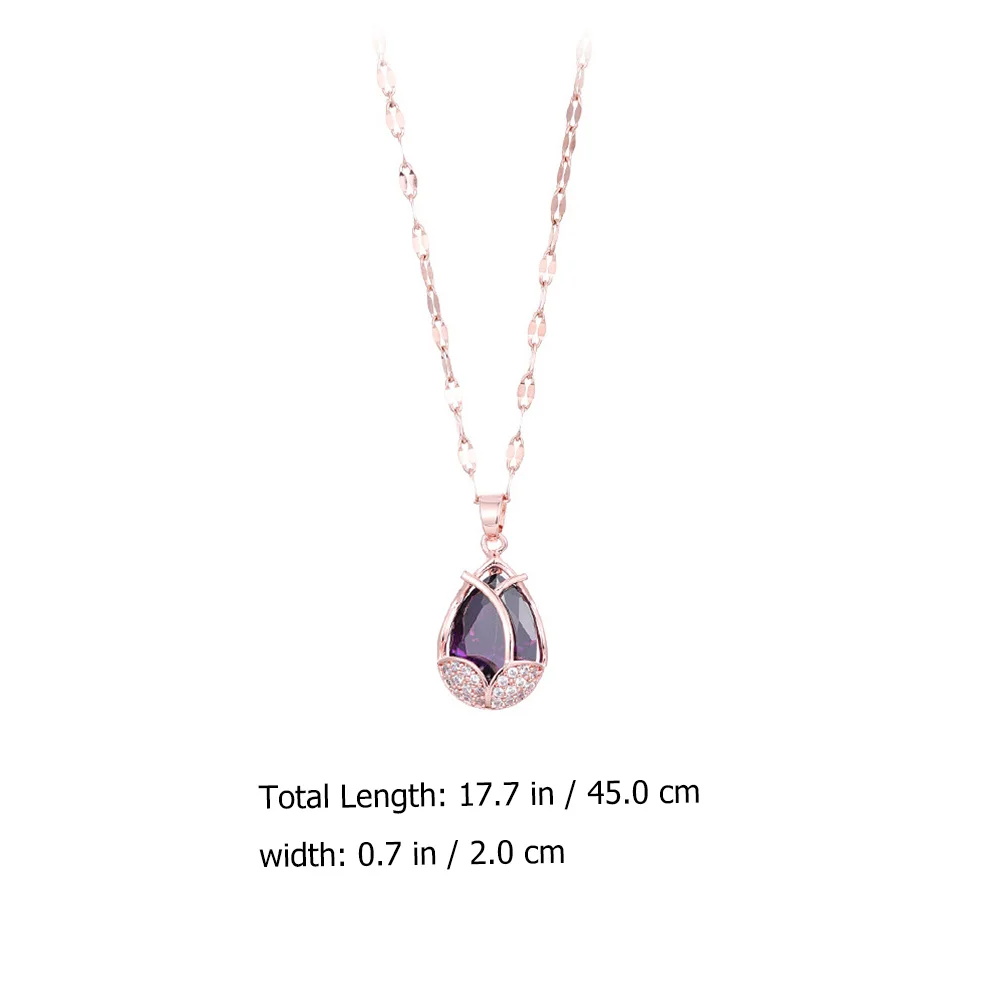 

1pc Purple Zircon Necklace Pendant Ring Decorative Creative Titanium Steel Everyday Durable Exquisite Detail Shape Suitable Men