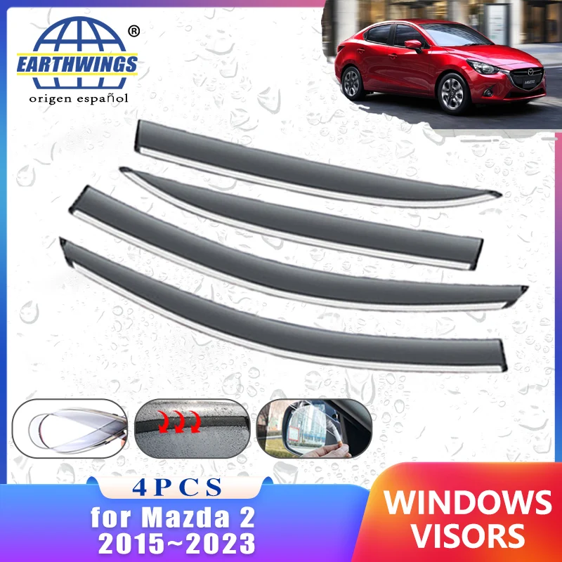 

Deflectors for Mazda2 Mazda 2 Demio 2013 2014 2015-2023 2022 2021 DJ DL Accessorie Car Side Window Rain Eyebrow Guards Sun Visor