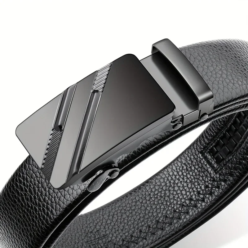 New Men's Belt Casual Fashion Automatic Buckle Business Leather Belts For Men Jeans High Quality Strap Ideal Gift Choice image 5