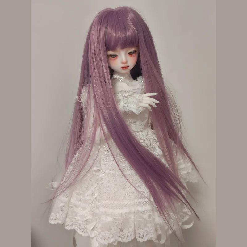 1/3 1/4 1/6 Doll's Wig for 60/45/30cm Bjd Doll Long Straight Hair with Bangs Toys Dress Up Play House Doll Accessories, No Doll