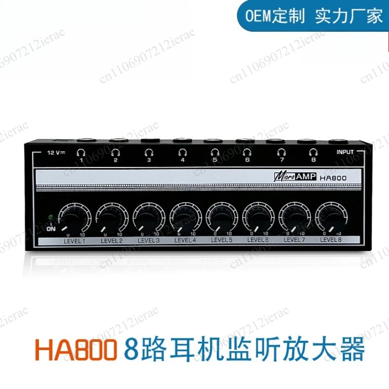HA800 8 Channel Headphone Amplifier 1 Input 8 Output Audio Monitor Signal Distributor