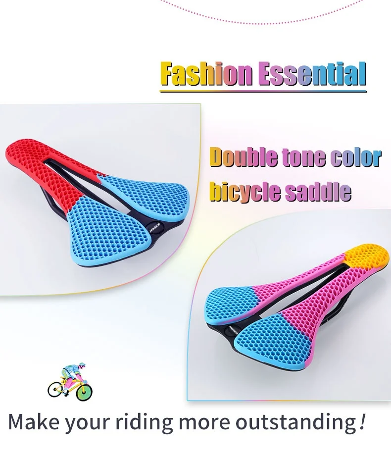 سرج دراجة الطريق HOGER MTB على شكل قرص العسل قابل للتنفس، خفيف الوزن، متين، مقاوم للاهتراء، مقعد ركوب نهائي مطبوع ثلاثي الأبعاد مماثل