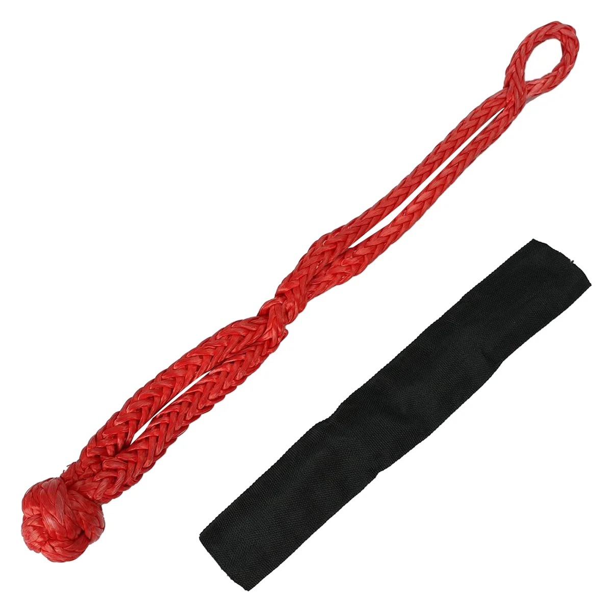 2PCS Red 1/2Inch X 22Inch Soft Hook and Loop Rope Synthetic Traction Recovery Strap 43000LBS Breaking Power