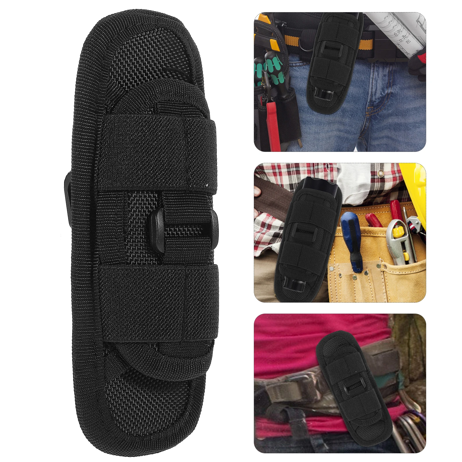 

Flashlight Pouch 1PC Black Nylon Belt Clip Case for Mini LED Flashlights 5.4x4.6x15cm Compatible Small