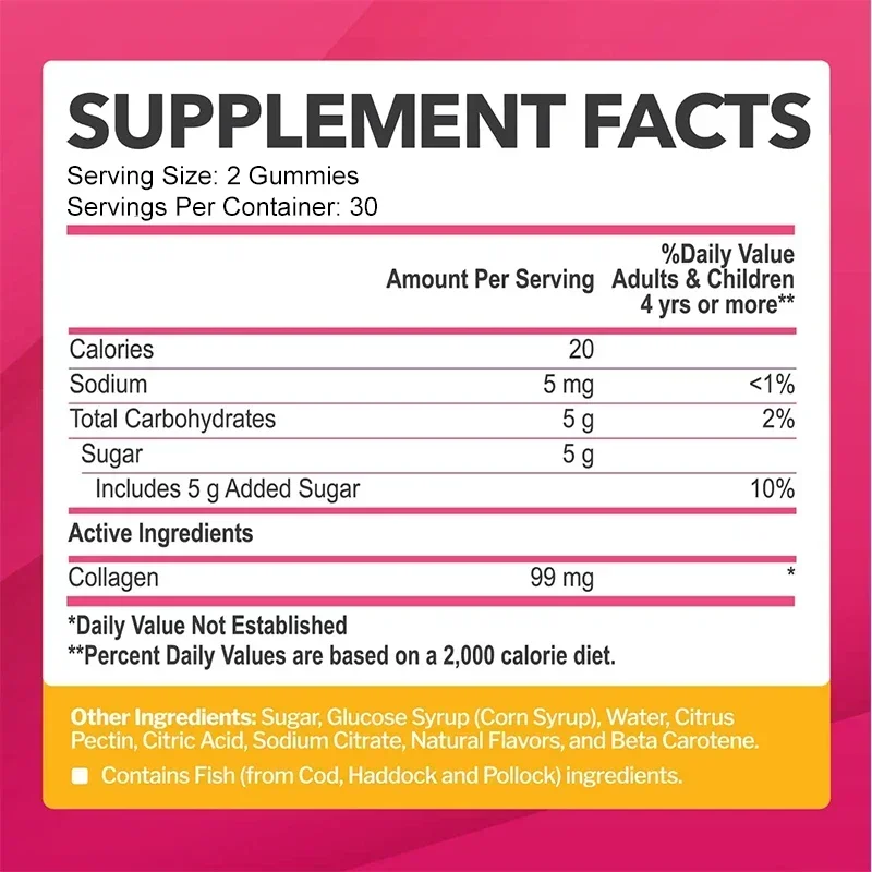 Collagen Gummies - Anti-aging, Improve Skin Elasticity, Reduce Wrinkles, Promote Collagen Production, Maintain Vitality