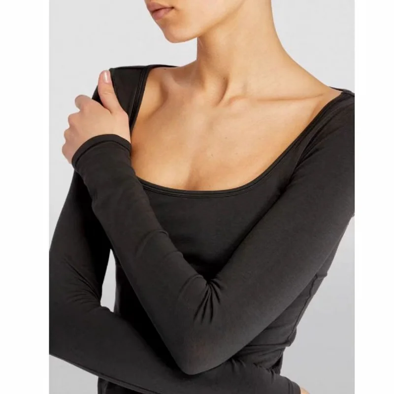 

Хлопковая футболка Kardaian Ken Long Sve, женский облегающий топ, дышащий влажный вязаный осенний топ Faion