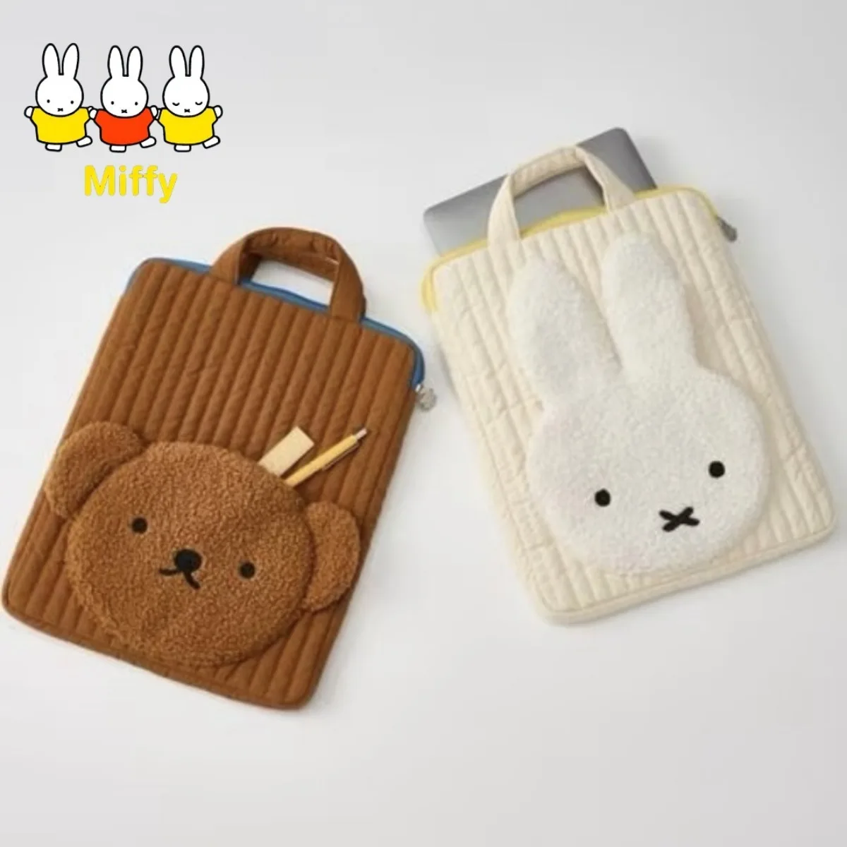 Kawaii أنيمي ميفي أرنب بوريس الدب كمبيوتر محمول 11 بوصة 12 بوصة الكمبيوتر اللوحي IPAD المحمولة للصدمات الكرتون لطيف حقيبة يد #1