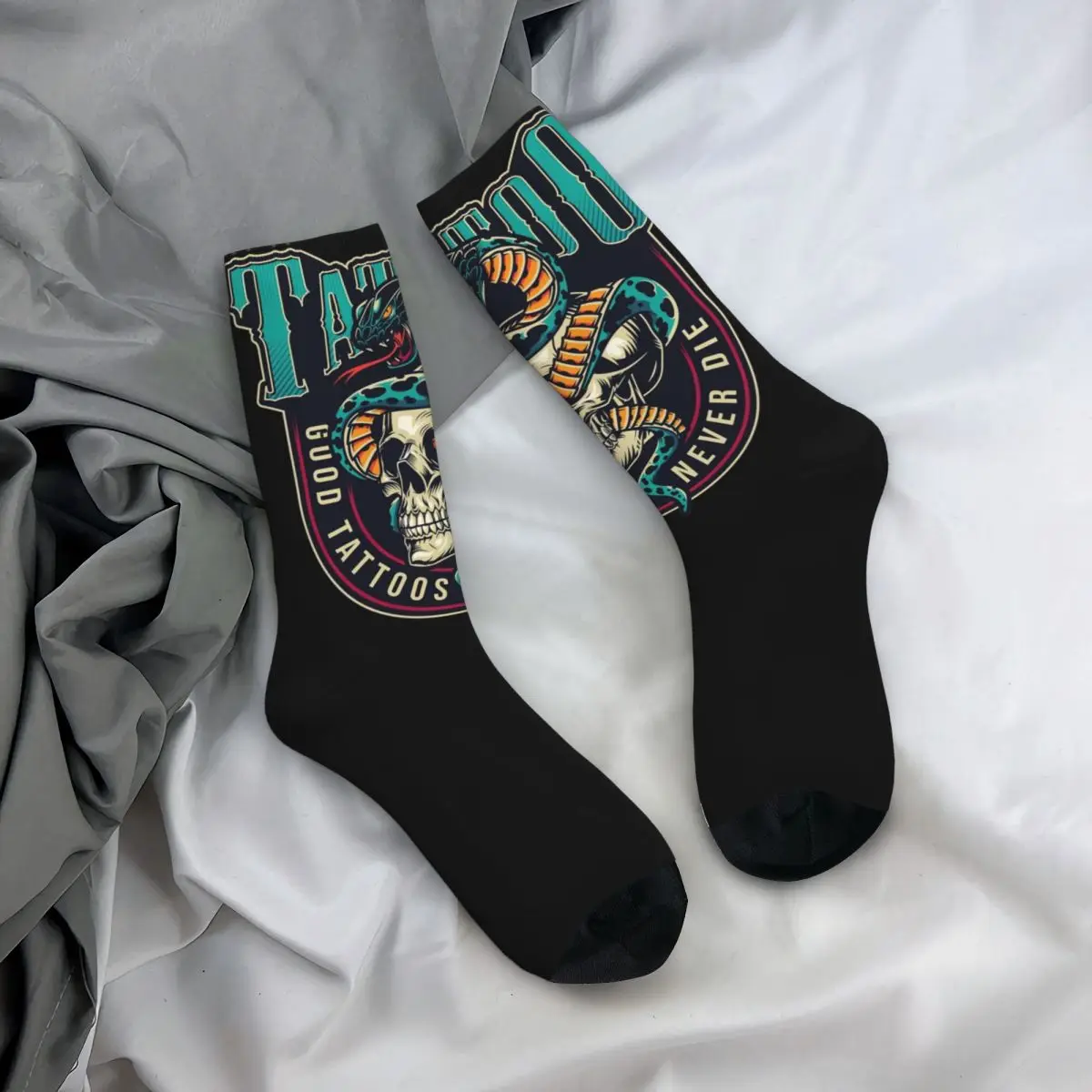 Good Tattoos Never Die Accessories Socks Compression Snake And Skeleton Graphic Long Socks Warm for Women\'s Little Small Gifts