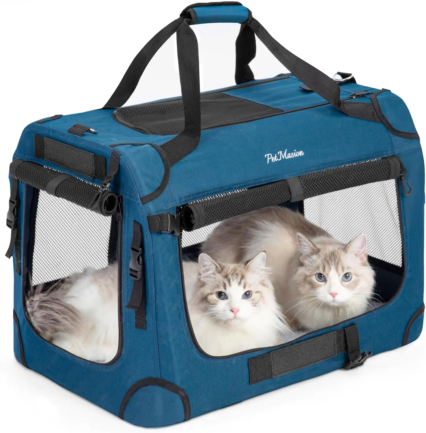 

Extra Large Collapsible Cat Carrier for Two Cats, Soft-Sided Pet Crate for Travel up to 55 lbs, Portable Bag 24x16.5x16.5 Inches