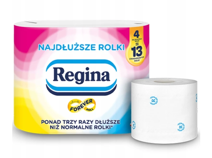 ورق تواليت ريجينا 4 لفات لفات كبيرة فعالة وغير معطرة