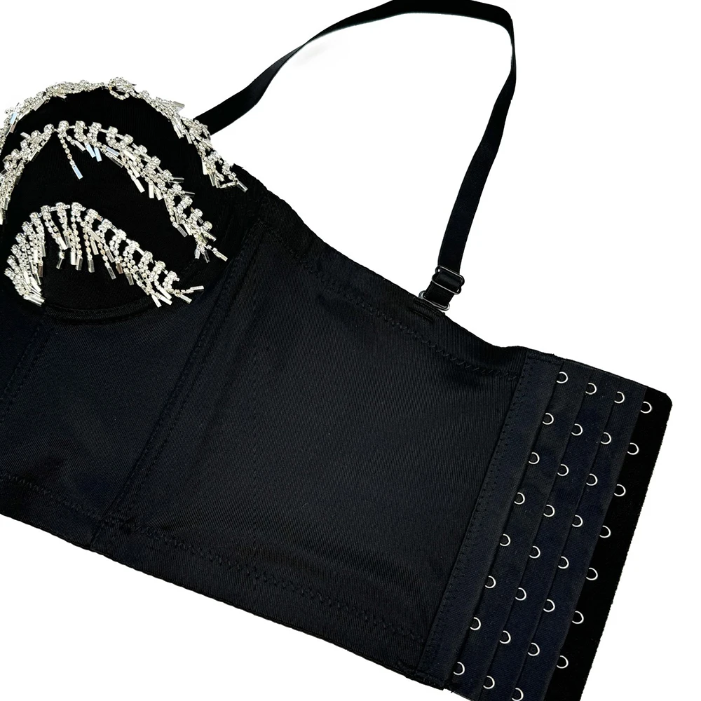 SXTHAENOO Spice Girl Sexy Tassel Design Fishbone Corset Y2K Harajku High Street Outerwear Bra Women Punk Camisole Tops brasieres