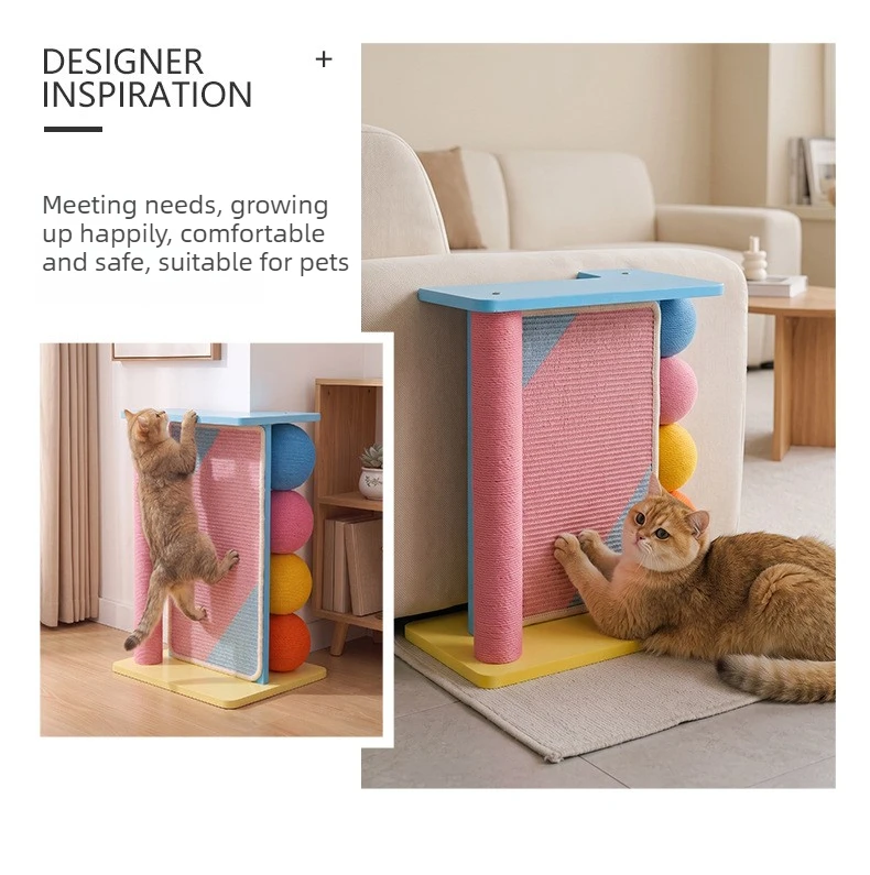 Sofa Corner Cat Scratching Post Couch Protector Sisal Scratcher Board Solid Wood Cat Scratchers Indoor Side Table Cats Furniture