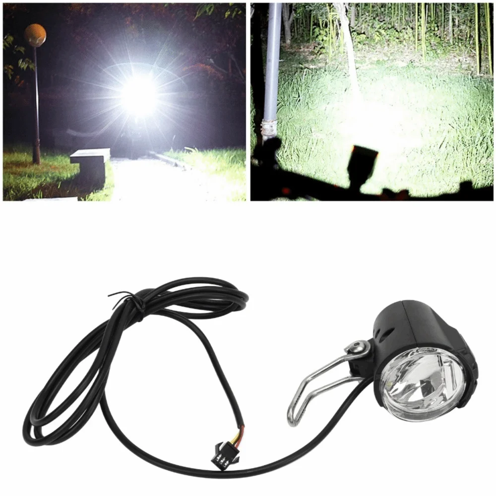 

DC 12V To 60V Bike LED Headlight 2.4W 3 Pin Bicycle Headlight Easy Installation IPX4 Waterproof Electric Bike Headlight