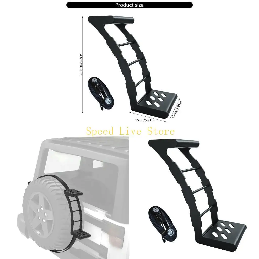 

547C Corrosion Resistant Spare Tire Step Strong Strength Steel Spare Tire Step Ladder for Outdoor Enthusiasts & family