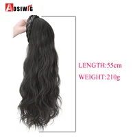 AOSIWIG Synthetic Long Curly Half Head Style Wig Heat Resistant Hair Costume Christmas Party Cosplay Natural False Hairpieces 4