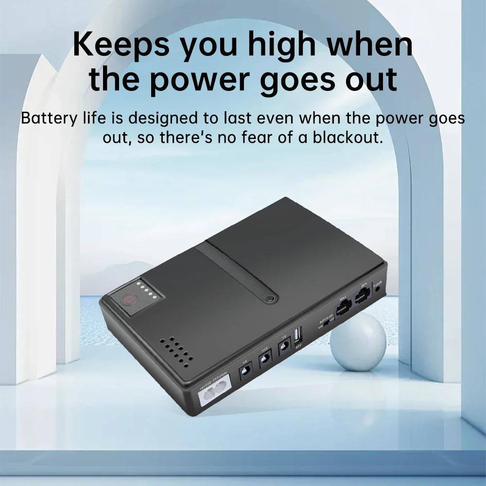 1018L DC 5V/9V12V/15V/24V 18W Large Capacity Portable Uninterruptible UPS Power Supply Suitable For Router Optical Modem WIFI